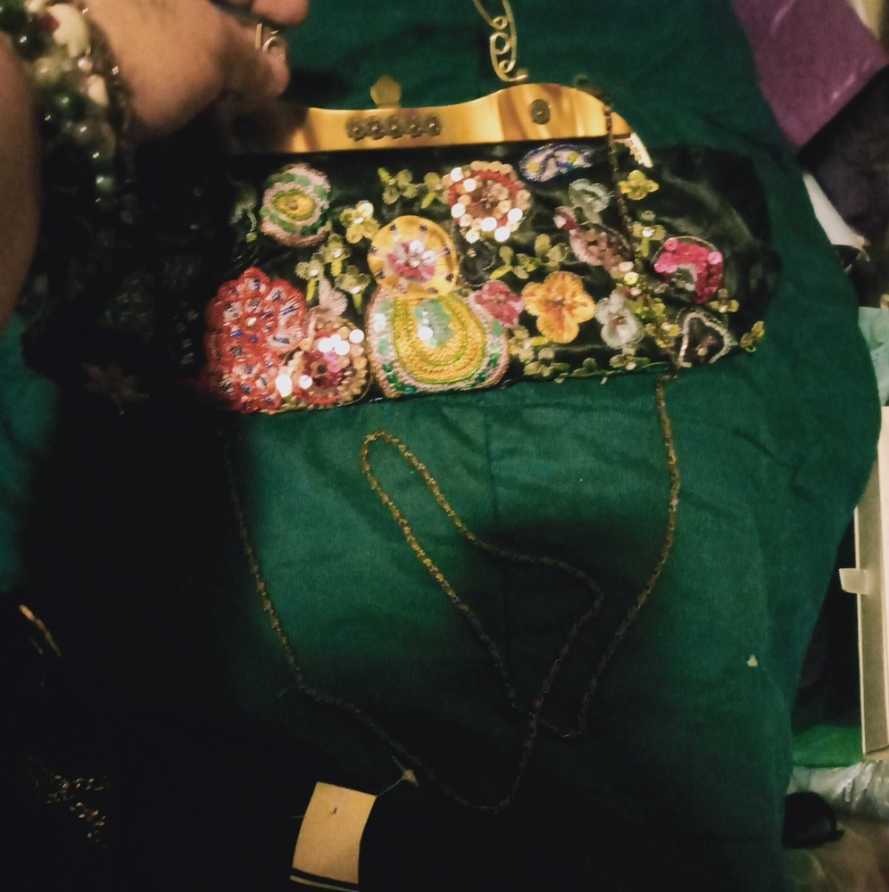 LULLU LALLA multicolor sequin/ bead/ diamante kisslock evening π - Picture 11 of 16